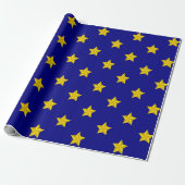 Gouden sterren patroon, marineblauw, exclusief cadeaupapier (Uitgerold)