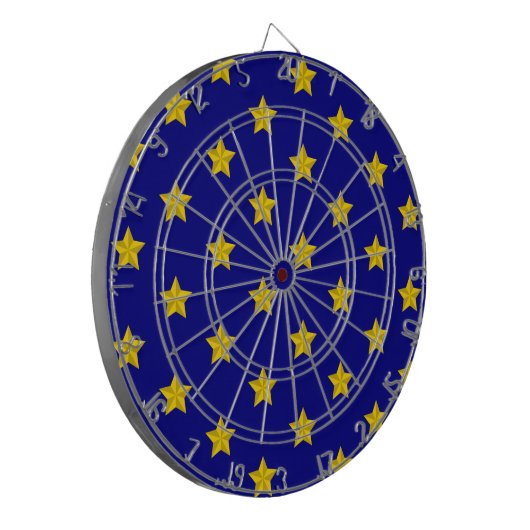 Gouden sterren patroon, marineblauw, exclusief dartbord (Voorkant Links)
