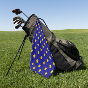 Gouden sterren patroon, marineblauw, exclusief golfhanddoek
