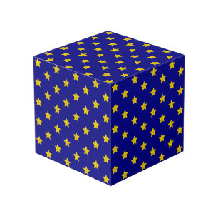 Gouden sterren patroon, marineblauw, exclusief kubus