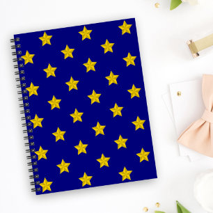 Gouden sterren patroon, marineblauw, exclusief notitieboek