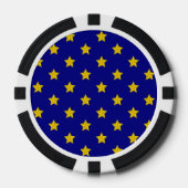 Gouden sterren patroon, marineblauw, exclusief poker chips (Voorkant)