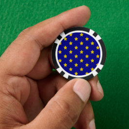 Gouden sterren patroon, marineblauw, exclusief poker chips