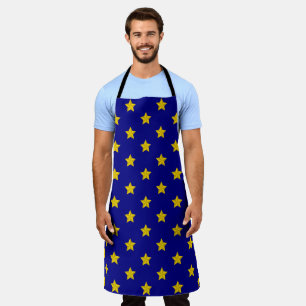 Gouden sterren patroon, marineblauw, exclusief schort