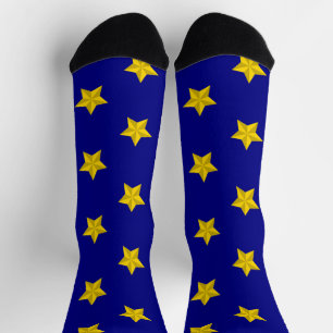 Gouden sterren patroon, marineblauw, exclusief sokken