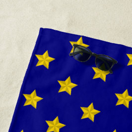 Gouden sterren patroon, marineblauw, exclusief strandlaken