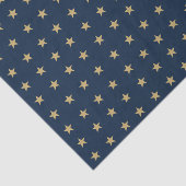 Gouden Sterren Patroon op Navy Blue Tissuepapier (Detail)
