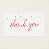 Gouden Sterren Roze Aquarel Dank Je Korting Visitekaartje (Voorkant)