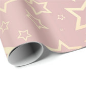 gouden sterren roze inpakpapier (Rol Hoek)