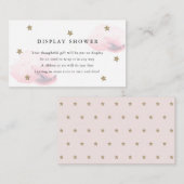 Gouden sterren & roze wolken display douche informatiekaartje (Voorkant / Achterkant)