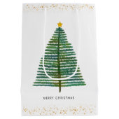 Gouden sterren Scandinavische kerstboom Medium Cadeauzakje (Achterkant)