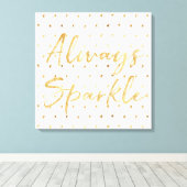 Gouden sterren schitteren canvas afdruk (Insitu (Houten vloer))