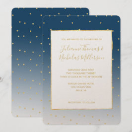 Gouden sterren Sky Shine Bright Ombre Bruiloft Kaart