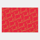 Gouden Sterren & Sparkles Gepersonaliseerd Rood Inpakpapier Vel (Voorkant 3)