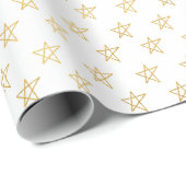 Gouden sterren stralen helder cadeaupapier (Rol Hoek)