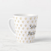 Gouden sterren stralen helder latte mok (Linkerhoek)