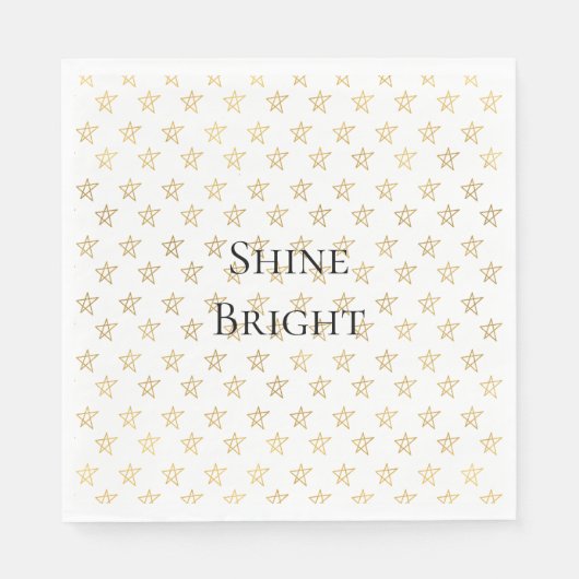 Gouden sterren stralen helder servet (Voorkant)