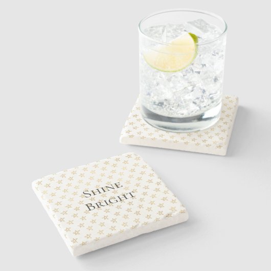 Gouden sterren stralen helder stenen onderzetter (Zijkant)