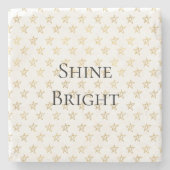 Gouden sterren stralen helder stenen onderzetter (Voorkant)