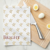 Gouden sterren stralen helder theedoek (Quarter Fold)