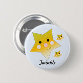 Gouden sterren - Twinkel Ronde Button 5,7 Cm (Voorkant /achterkant)