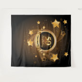 Gouden Sterren Verjaardagsfeest Tapijt Achtergrond Wandkleed (Voorkant (horizontaal))