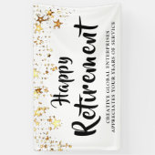 Gouden sterren verjaardagsfeestje bedrijfspensioen spandoek (Verticaal)