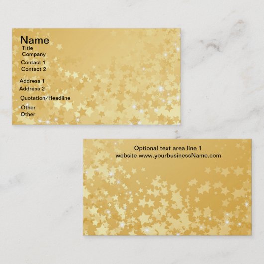  gouden sterren visitekaartje (Voorkant / Achterkant)