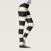 Gouden Sterren Zwart en Witte Strepen Leggings (Rechts)