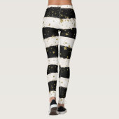 Gouden Sterren Zwart en Witte Strepen Leggings (Achterkant)
