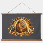Gouden sterrenbeeld Leeuw met edelstenen Hangend Wandkleed (Voorkant)