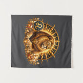 Gouden sterrenbeeld Leeuw met edelstenen Wandkleed (Voorkant (horizontaal))