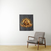 Gouden sterrenbeeld Leeuw met edelstenen Wandkleed (In situ)