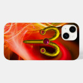 Gouden sterrenbeeld RAM, Rode Gele Fractale Wervel Case-Mate iPhone Case (Achterkant (horizontaal))
