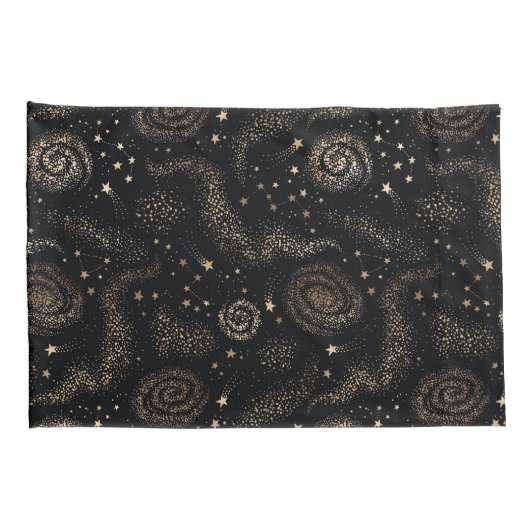 Gouden Sterrenbeeld Sterrenstelsel Patroon Kussensloop (Achterkant-Rechts)