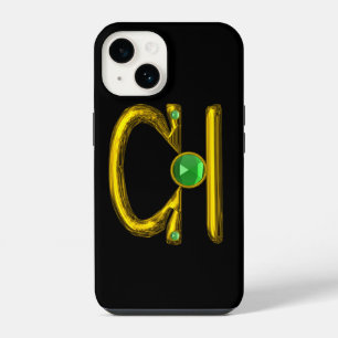Gouden sterrenbeeld WEEGSCHAAL Groene Smaragd Edel iPhone 14 Hoesje