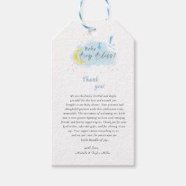 Gouden Sterrenhemel Baby Jongen Geluk Ooievaar Spe Cadeaulabel