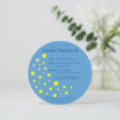 Gouden Sterrenmaan op Blue Kids Verjaardagsfeest Kaart (Staand voorkant)