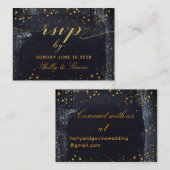 Gouden Sterrennacht Bruiloft Online RSVP-kaart Contactkaartje (Voorkant / Achterkant)