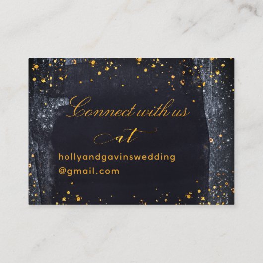 Gouden Sterrennacht Bruiloft Online RSVP-kaart Contactkaartje (Achterkant)