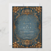 Gouden Sterrennacht Bruiloft Save The Date (Voorkant)