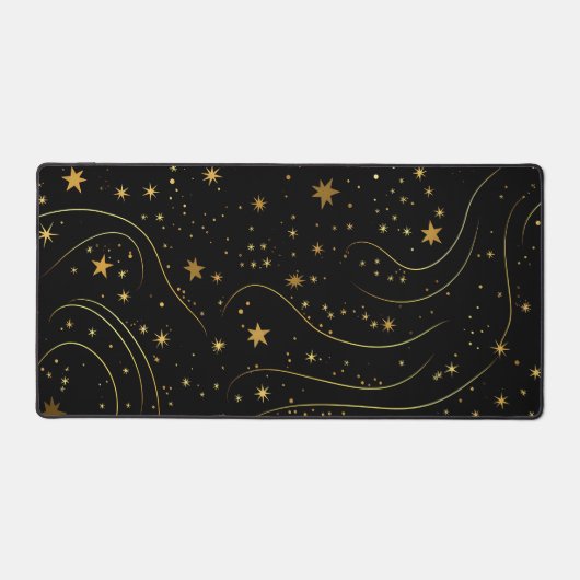 Gouden Sterrennacht Celestial Desk Mat (Voorkant)