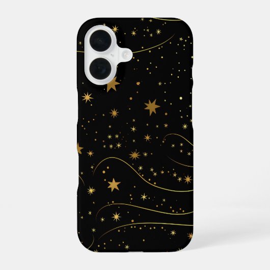 Gouden Sterrennacht Celestial Telefoonhoes iPhone 16 Hoesje (Achterkant)