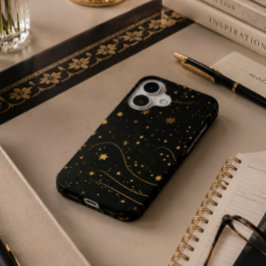 Gouden Sterrennacht Hemeltelefoonhoes iPhone 16 Hoesje