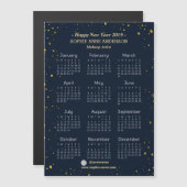 Gouden Sterrennacht Navy Make-up Artist Mini Kalen (Voorkant / Achterkant)