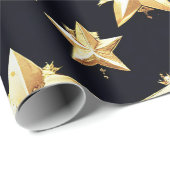 Gouden sterrenpatroon cadeaupapier (Rol Hoek)