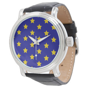 Gouden sterrenpatroon, marineblauw, exclusief horloge