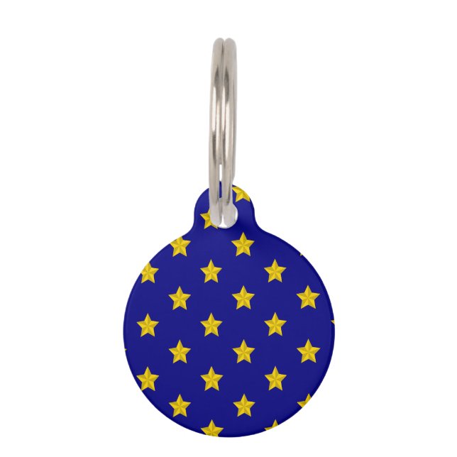 Gouden sterrenpatroon, marineblauw, exclusief huisdierpenning (Voorkant)