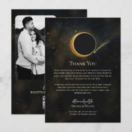 Gouden sterrenstof Eclips Hemels Bedankt Kaart