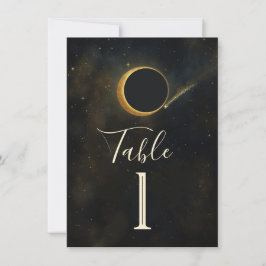 Gouden Sterrenstof Eclips Hemels Huwelijk Kaart